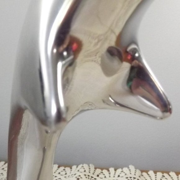 Vintage Hoselton Signed Metal Dolphin Sculpture - Picture 9 of 9